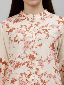 بلوز رنگ بژ آستین بلند مود بای رد