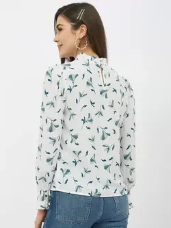 بلوز سفید رنگ گلدار هارپا