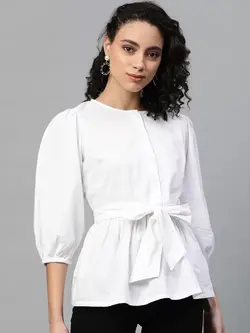 بلوز سفیدرنگ دکمه دار مِلون