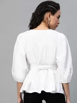 بلوز سفیدرنگ دکمه دار مِلون