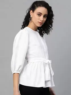 بلوز سفیدرنگ دکمه دار مِلون