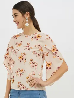 بلوز صورتی رنگ گل دار هارپا