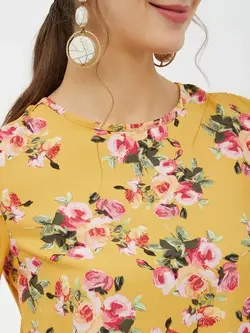 بلوز صورتی رنگ گل دار هارپا