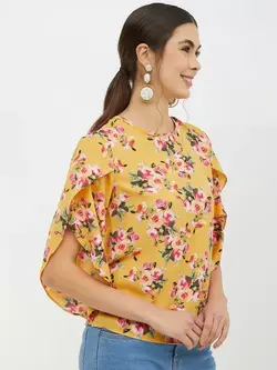 بلوز صورتی رنگ گل دار هارپا