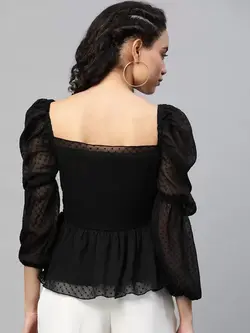 بلوز مشکی رنگ طرح تور مِلون