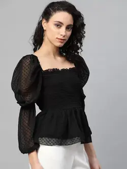 بلوز مشکی رنگ طرح تور مِلون