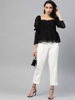 بلوز مشکی رنگ طرح تور مِلون