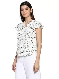 بلوز سفید رنگ گلدار مودبای رد