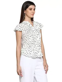 بلوز سفید رنگ گلدار مودبای رد