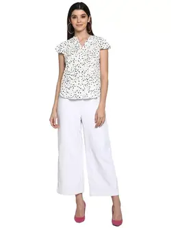 بلوز سفید رنگ گلدار مودبای رد