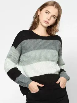 بافت راه راه خاکستری مشکی اُنلی