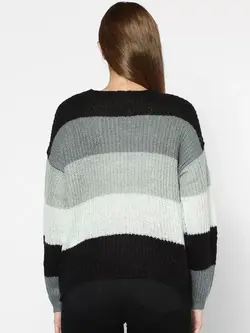 بافت راه راه خاکستری مشکی اُنلی