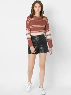 بافت قهوه ای رنگ راه راه اُنلی