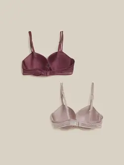 پک 2 تایی سوتین شرابی رنگ واندرلاو