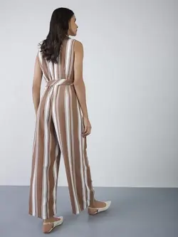 سرهمی قهوه ای رنگ راه راه وردروبه