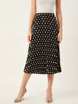 دامن مشکی رنگ خالخالی انوی