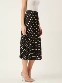 دامن مشکی رنگ خالخالی انوی