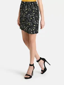 دامن مشکی رنگ گلدار کازو