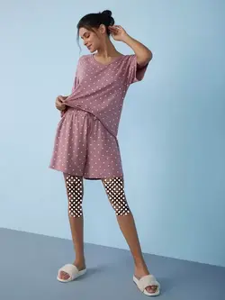 شلوارک خالخالی صورتی رنگ واندرلاو