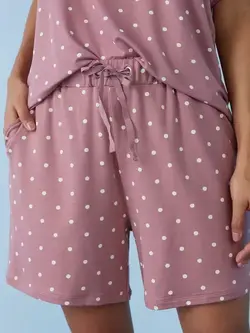 شلوارک خالخالی صورتی رنگ واندرلاو