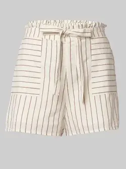 شلوارک کرمی رنگ راه راه ورومودا