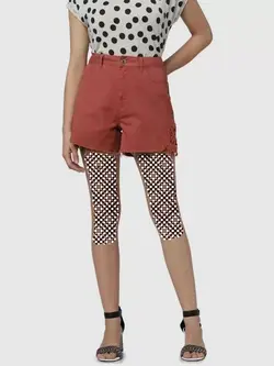 شلوارک قهوه ای رنگ طرح دار ورومودا