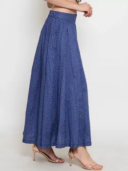 دامن طرح دار آبی رنگ سرا