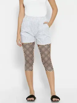 شلوارک سفید طرح دار فوراور