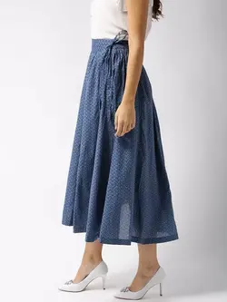 دامن طرح دار آبی رنگ سرا