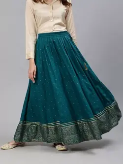 دامن آبی رنگ خالدار جیپور