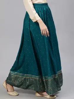 دامن آبی رنگ خالدار جیپور