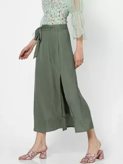 دامن رنگ خاکی چاک دار فوراور