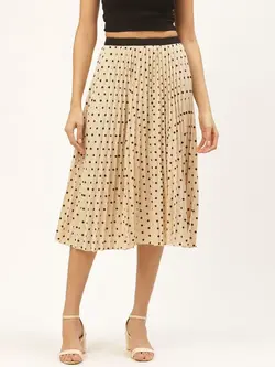 دامن خالخالی رنگ بژ انوی