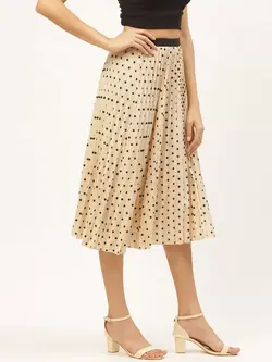 دامن خالخالی رنگ بژ انوی