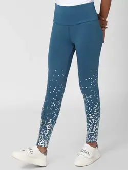 شلوار جذب آبی رنگ طرح دار فوراور