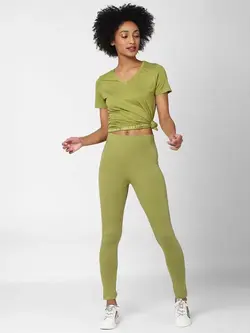 شلوار جذب سبز رنگ فوراور