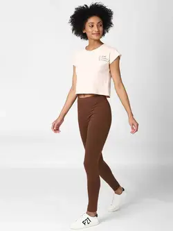 شلوار جذب قهوه ای رنگ فوراور