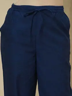 شلوار سورمه ای رنگ پاچه گشاد فاب ایندیا