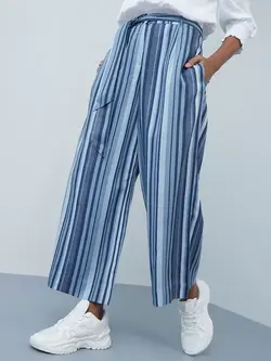 شلوار راه راه آبی رنگ بامبی