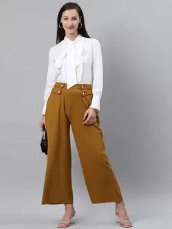 شلوار زرد رنگ پنبه ای ملون