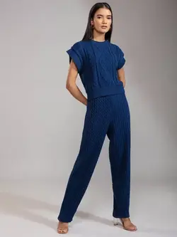 شلوار سورمه ای رنگ بافت توئنتی