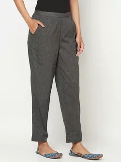 شلوار سیاه و سفید پنبه ای فاب ایندیا