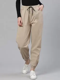 شلوار رنگ بژ کمر کش اُرکید