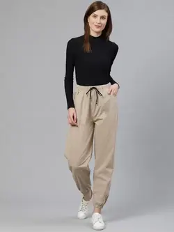 شلوار رنگ بژ کمر کش اُرکید