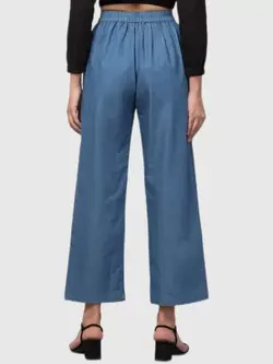 شلوار جین آبی رنگ پاچه گشاد ارچید