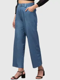 شلوار جین آبی رنگ پاچه گشاد ارچید