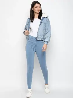 شلوار جین آبی رنگ فاق بلند آلن سولی