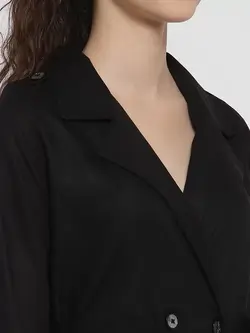 مانتو مشکی رنگ آستین بلند استایل کوشنت