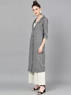 ژاکت چهارخانه خاکستری رنگ اِی کِی اِس