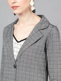 ژاکت چهارخانه خاکستری رنگ اِی کِی اِس